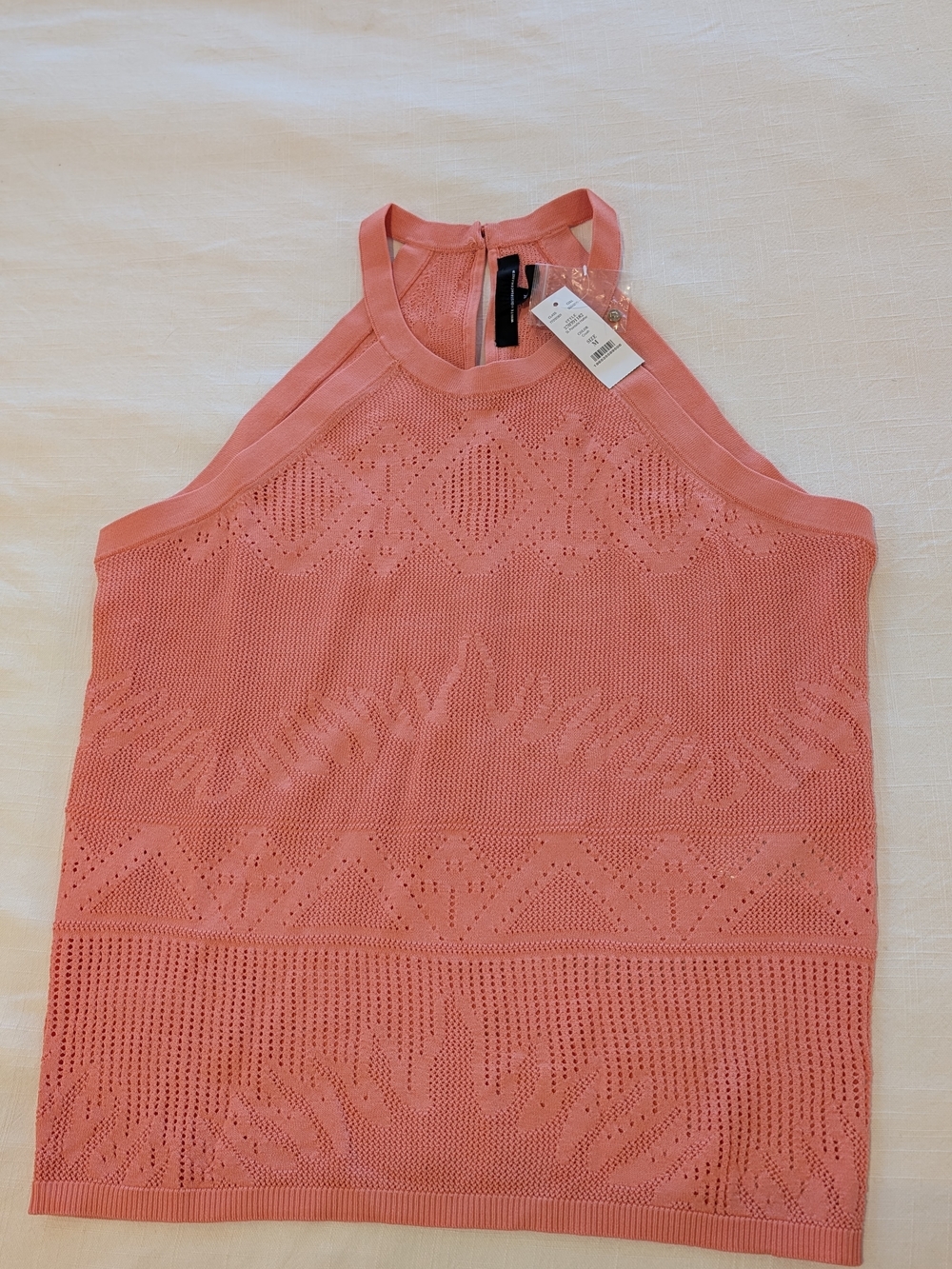 Sleeveless Coral Knit Halter Top